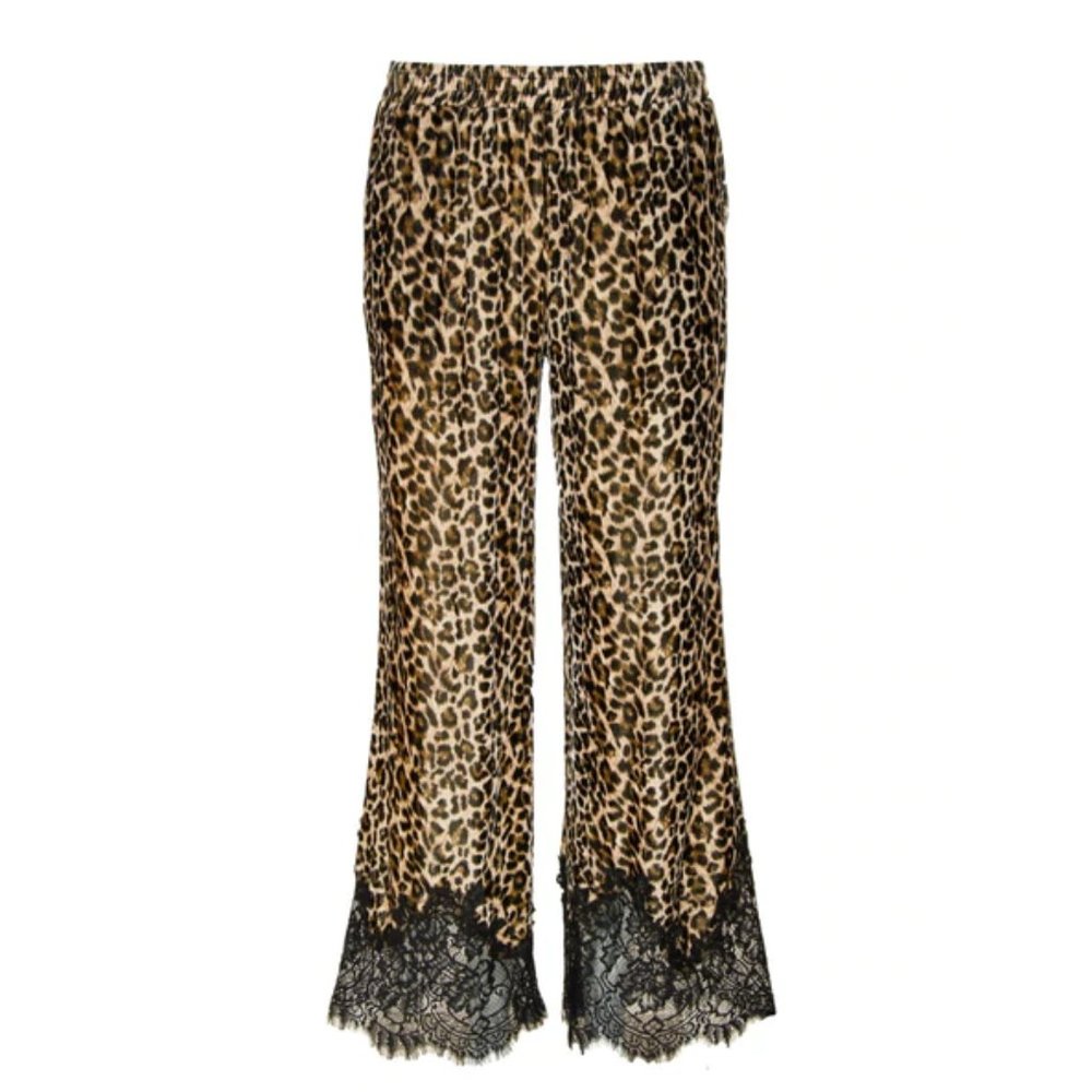 Gold Hawk Velvet and Lace Animal / Leopard Pant; Never Worn!  SMALL